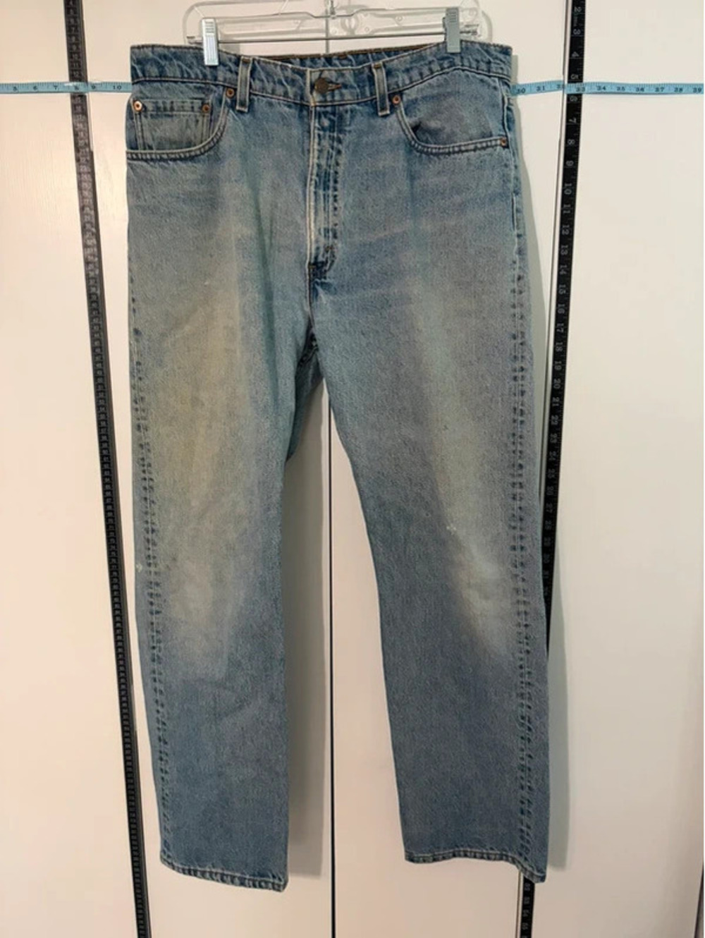 Levi’s 505 Jeans Vintage 90s 38x32 Made USA Light Wash Straight Leg Denim